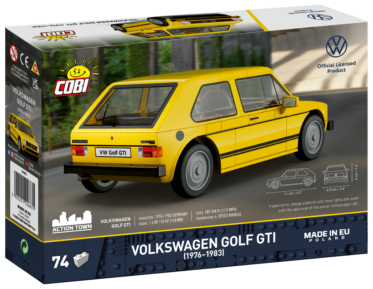 COBI Volkswagen Golf GTI (1976-1983) Yellow Car: Set #24663