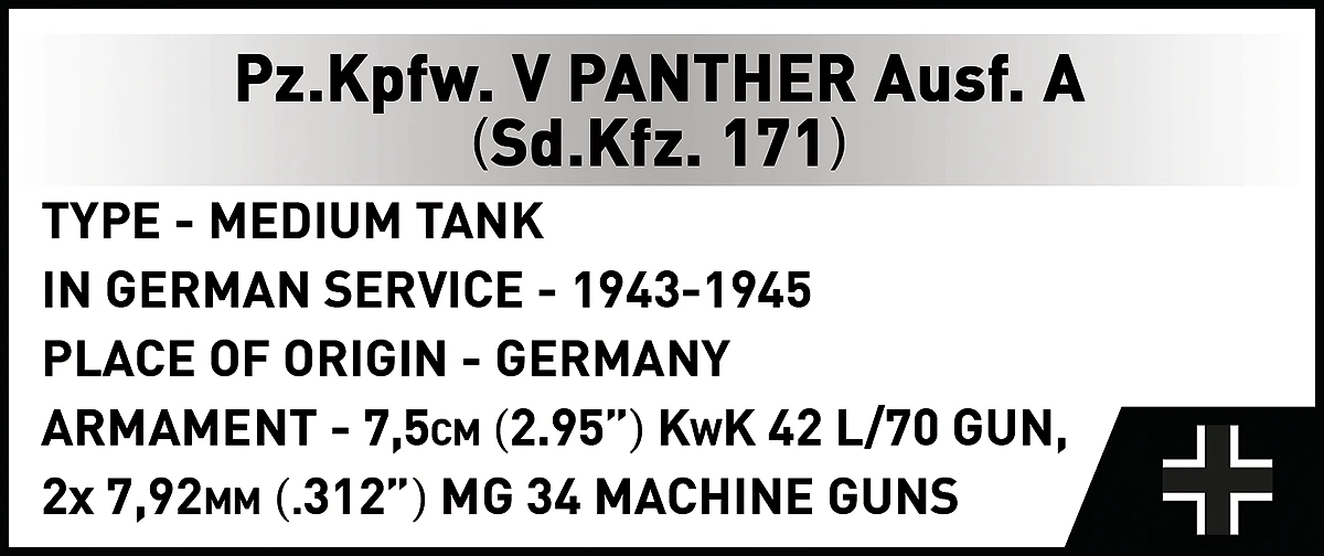 COBI Pz.Kpfw. V Panther Ausf. A Tank: Set #2654A