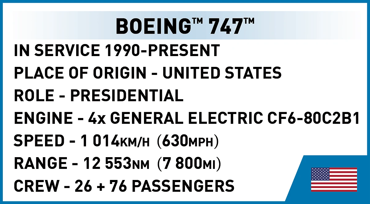 COBI Boeing 747 Air Force One: Set #26610A