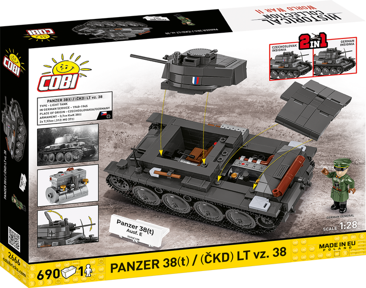COBI Panzer 38(t) / (ČKD) LT vz. 38 Tanque: Conjunto #2666 