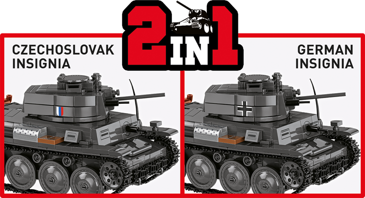 COBI Panzer 38(t) / (ČKD) LT vz. 38 Tanque: Conjunto #2666 