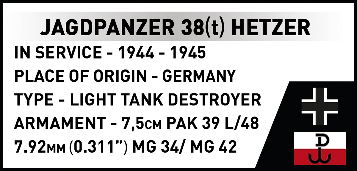 Chasseur de chars JagdPanzer 38(t) « Chwat » (Brave) COBI : SET #2670