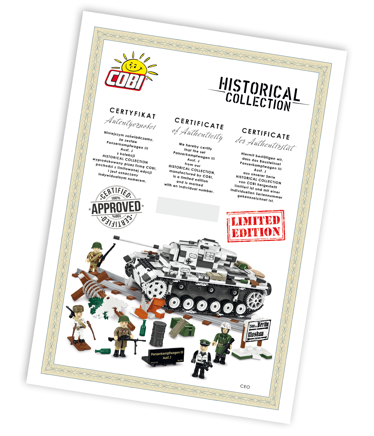 COBI LIMITED EDITION Panzerkampfwagen III Ausf. J Tank : Set #2671