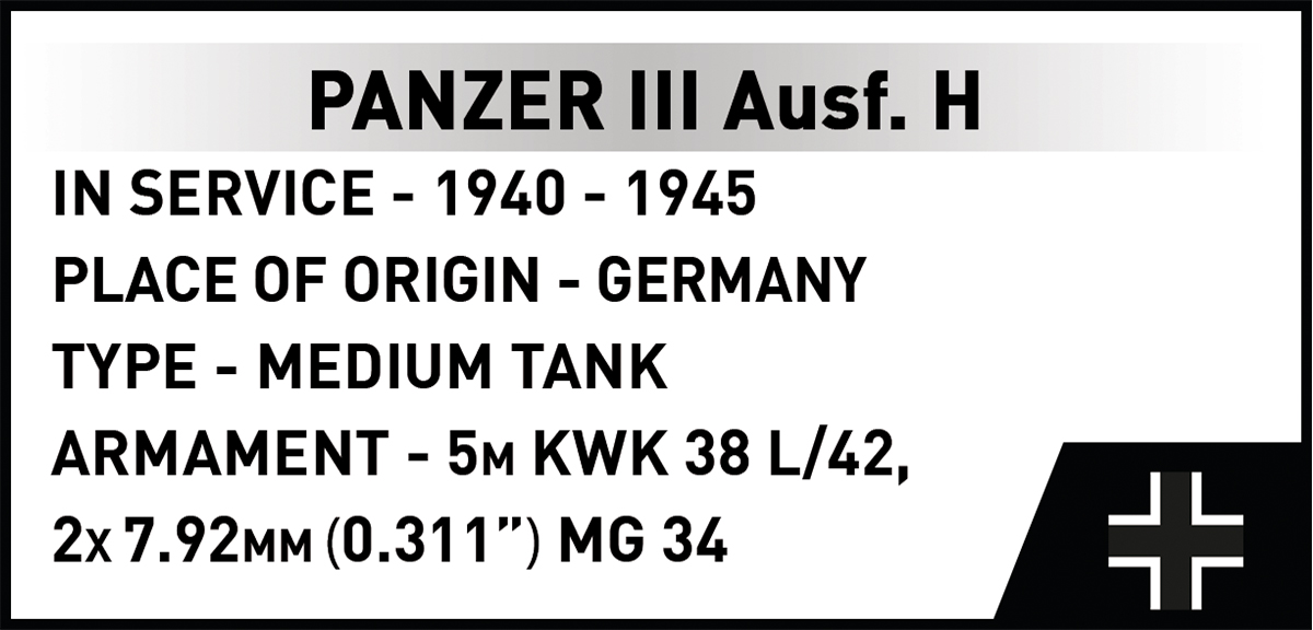 COBI Panzer III Ausf. H Tank : Set #2672