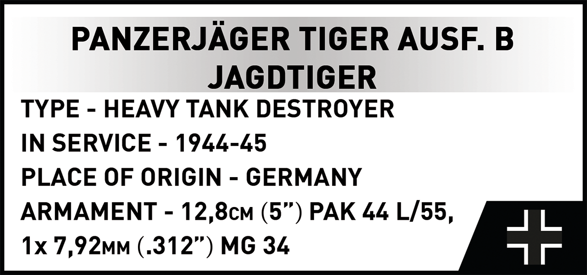 COBI Panzerjäger Tiger Ausf. B Jagdtiger Heavy Tank Destroyer : Set #2674
