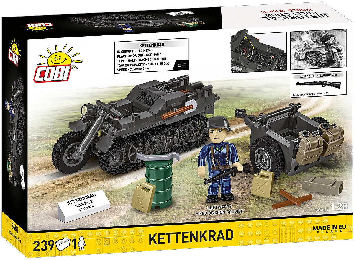 COBI Kettenkrad Military Half-Track Motorcycle: Set #2681