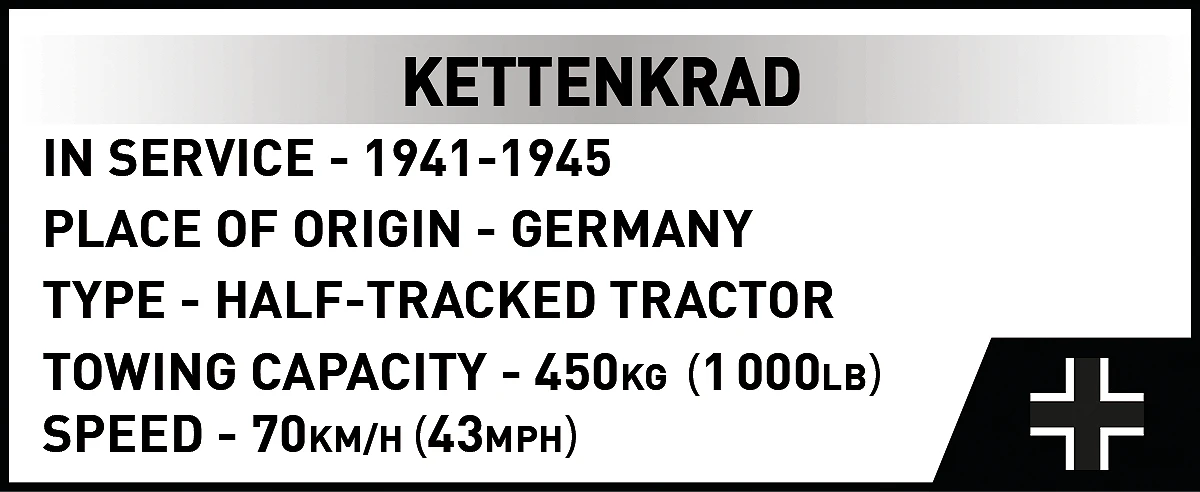 COBI Kettenkrad Military Half-Track Motorcycle: Set #2681