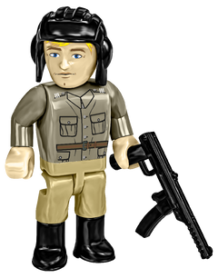 Soldier figure with a PPS-43 submachine gun and interchangeable headgear.