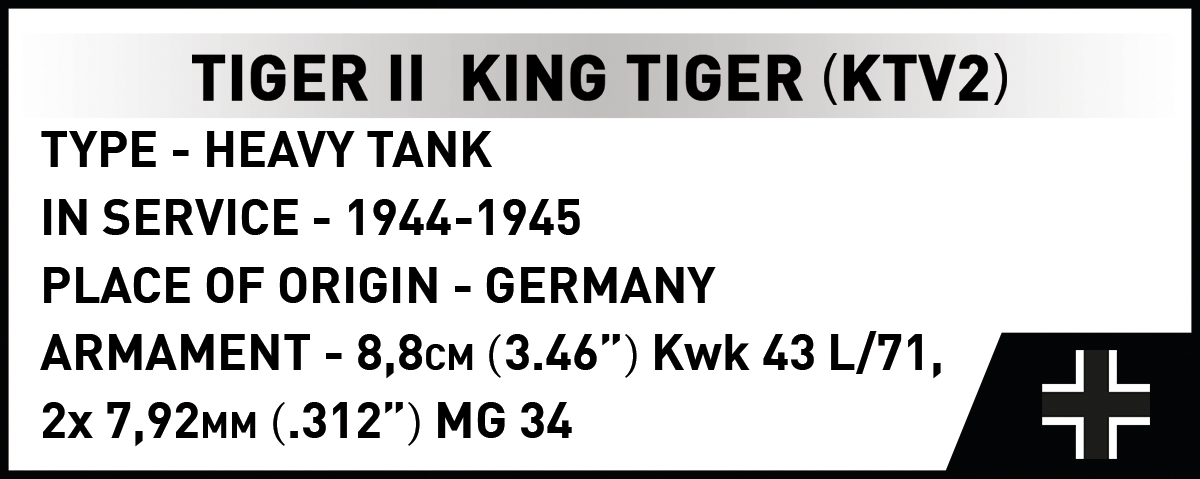 COBI TIGER II King Tiger Tank (KTV2) : Set #2686