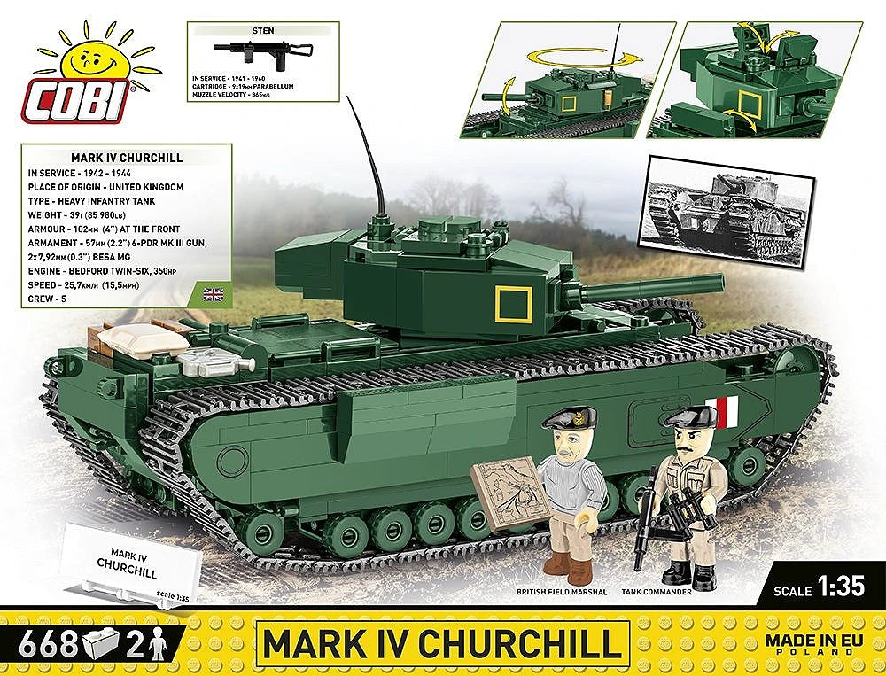 COBI M4A1 Sherman Tank: Set #3126