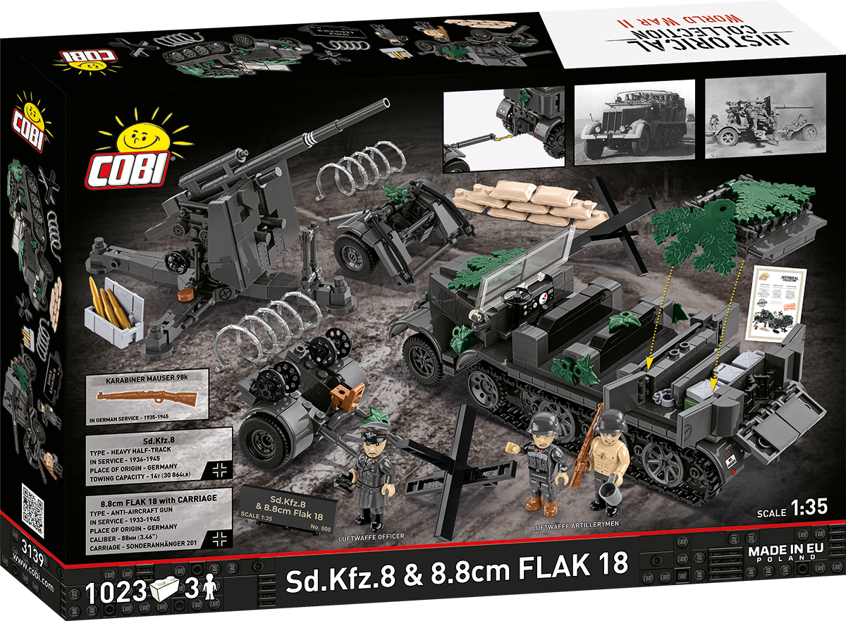 COBI EDICIÓN LIMITADA Sd.Kfz.8 8.8cm FLAK 18: Conjunto #3139