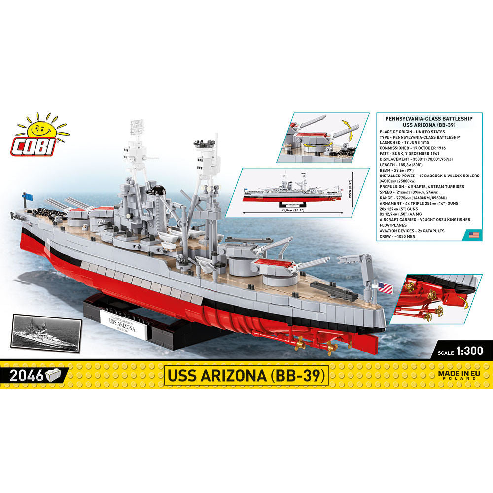 COBI Battleship USS Arizona (BB-39): Set #4843 – COBI Official Store