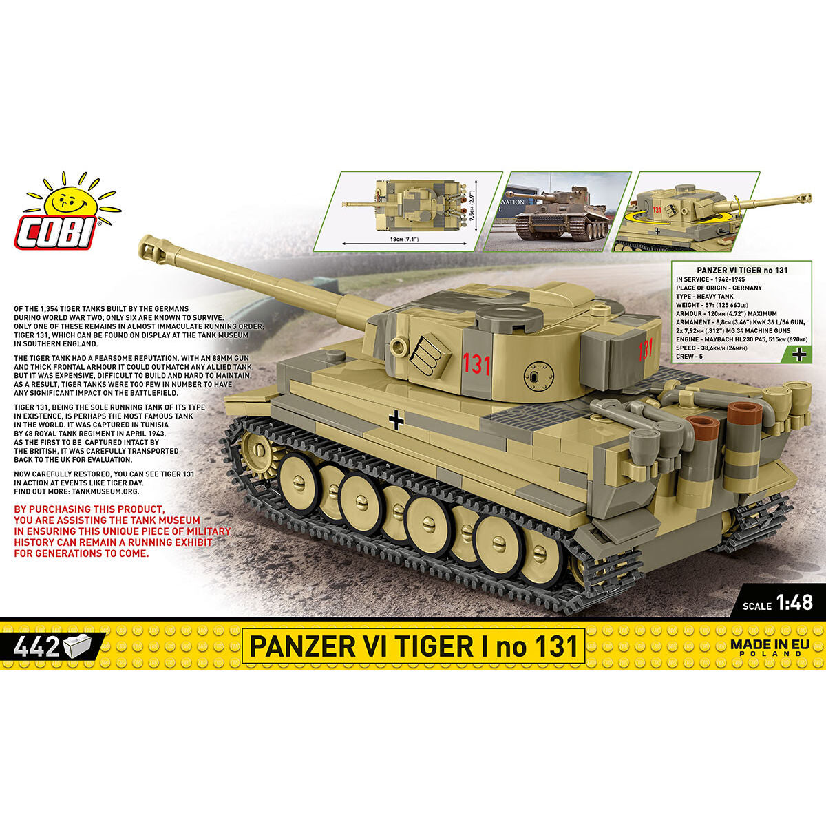 COBI Panzer VI Tiger I no 131 Tank 1:48: Set #2734 – COBI Official