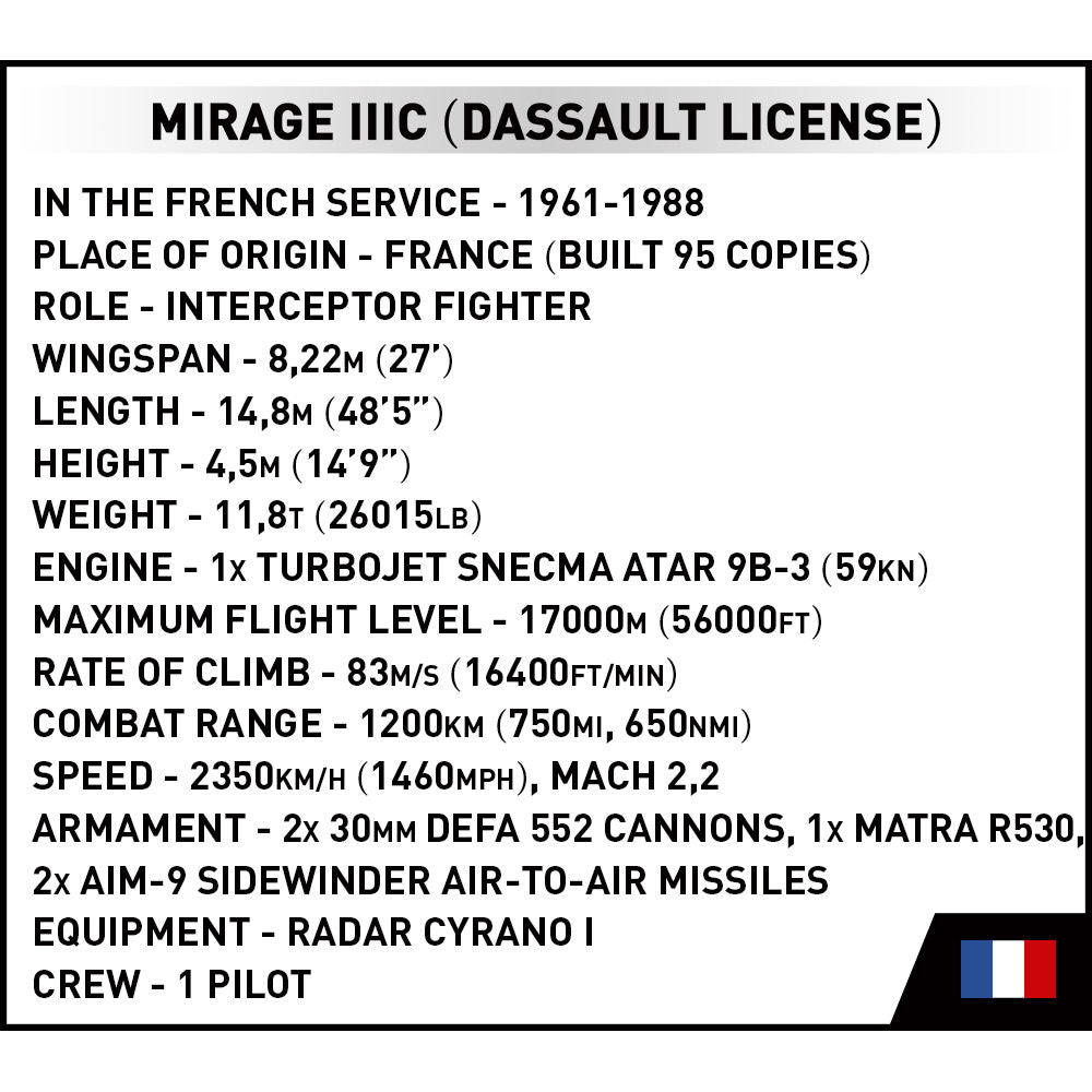 COBI Dassault Mirage III C Fighter Jet: Set #5818