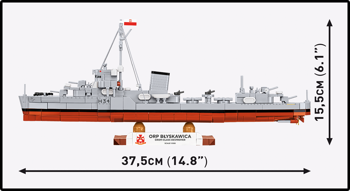 COBI ORP Błyskawica Destroyer: Set #4865