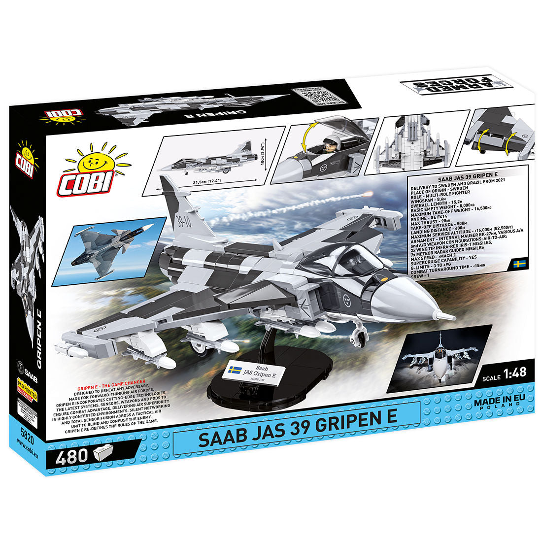 Jet de combate COBI SAAB JAS 39 Gripen E: Juego n.° 5820
