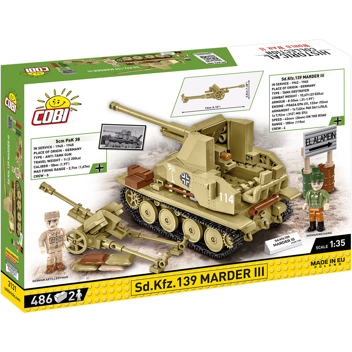 COBI Sd. Kfz. 139 Destructor de tanques MARDER III: Conjunto #3131