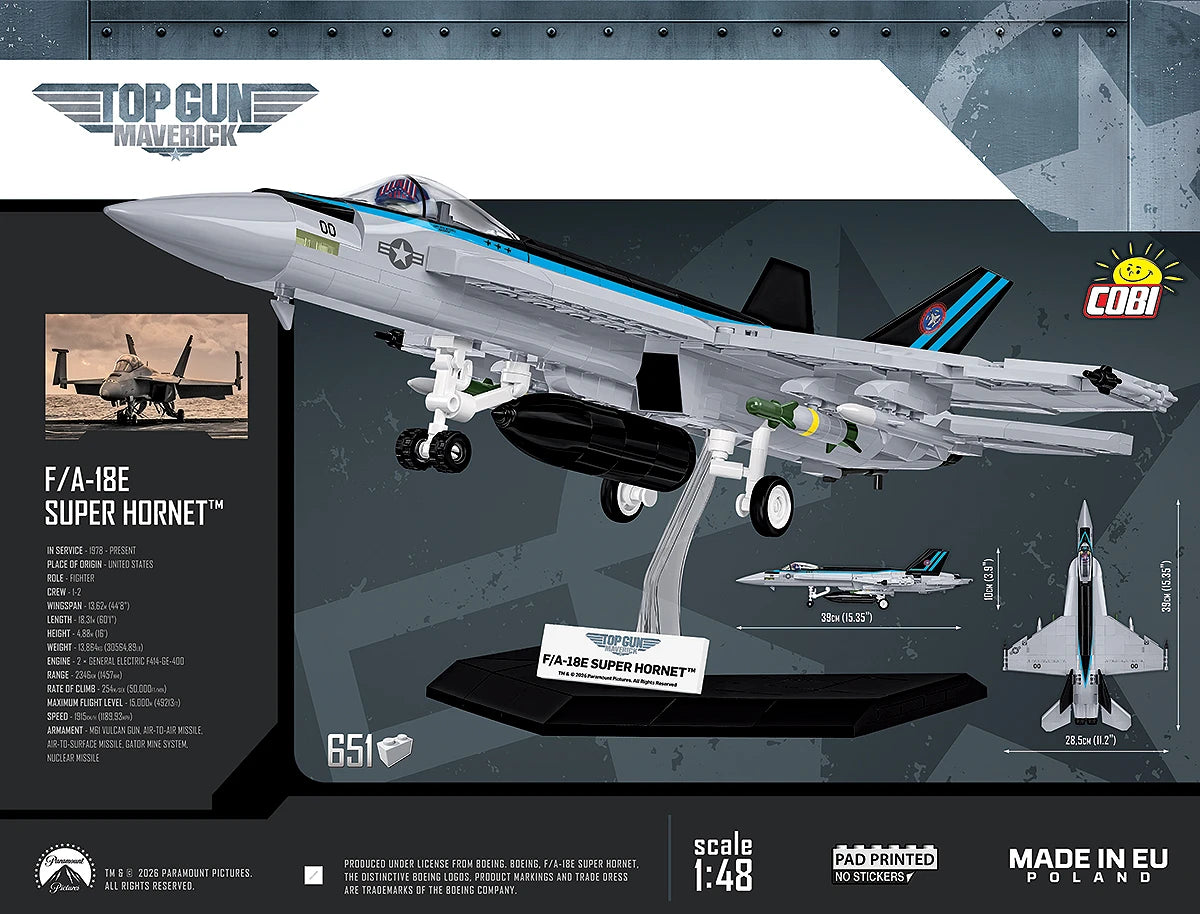 Avión COBI TOP GUN F/A-18E Super Hornet, versión 2: SET #5805A