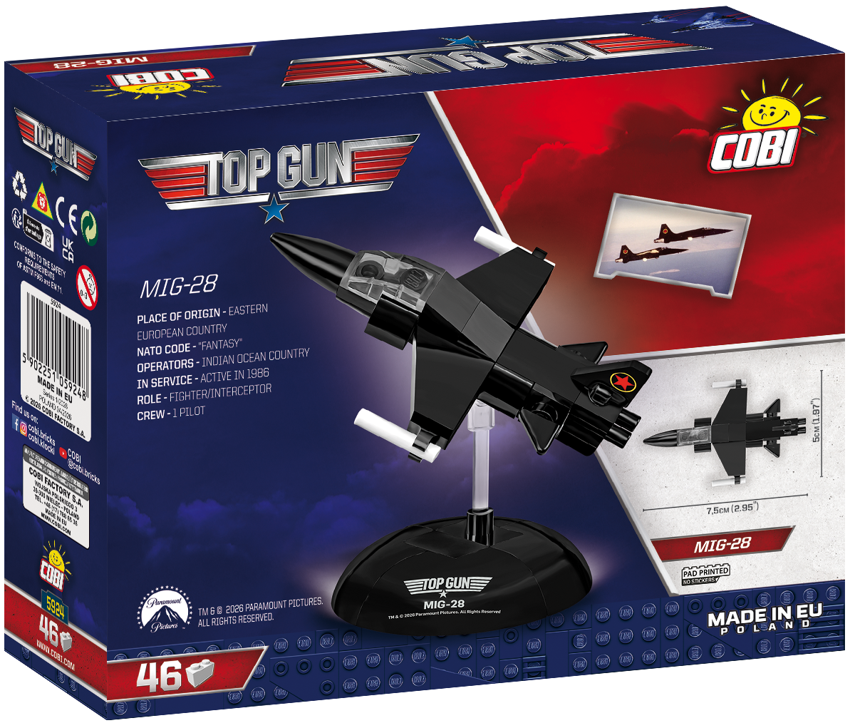 COBI TOP GUN MIG-28 Fighter 1:300 Scale : Set #5924