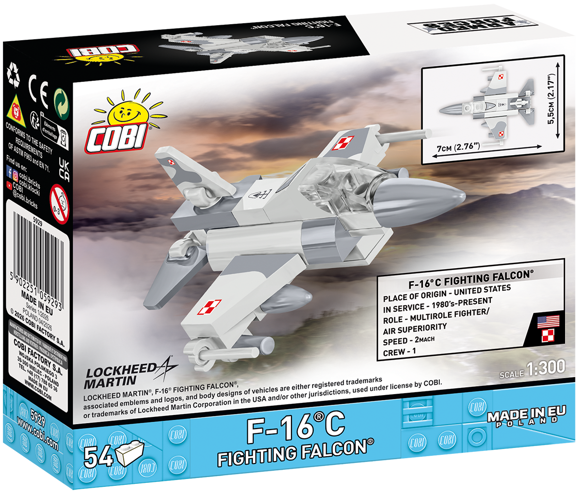 COBI F-16C Fighting Falcon Polish Fighter 1:300 Scale : Set #5929