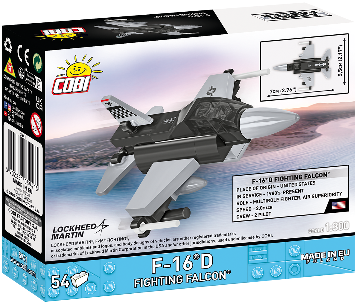 COBI F-16D Fighting Falcon 1:300 Scale : Set #5941