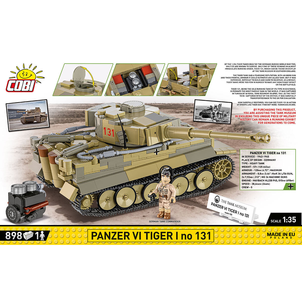 Tanque COBI PANZER VI Tiger I n.° 131: Serie n.° 3123