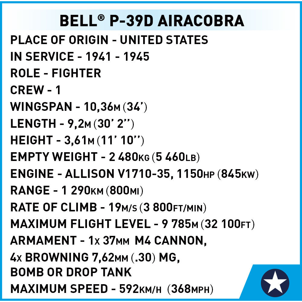 COBI Bell P-39D Airacobra Fighter: Set #5746