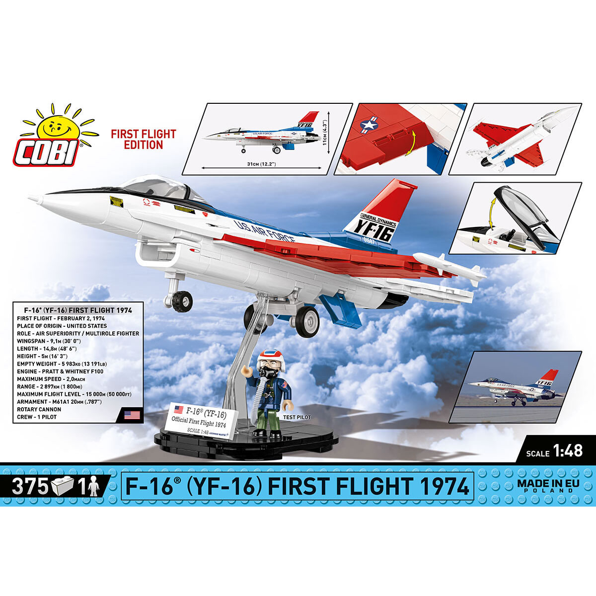 COBI F-16 (YF-16) First Flight Edition 1974 Fighter : Set #5892