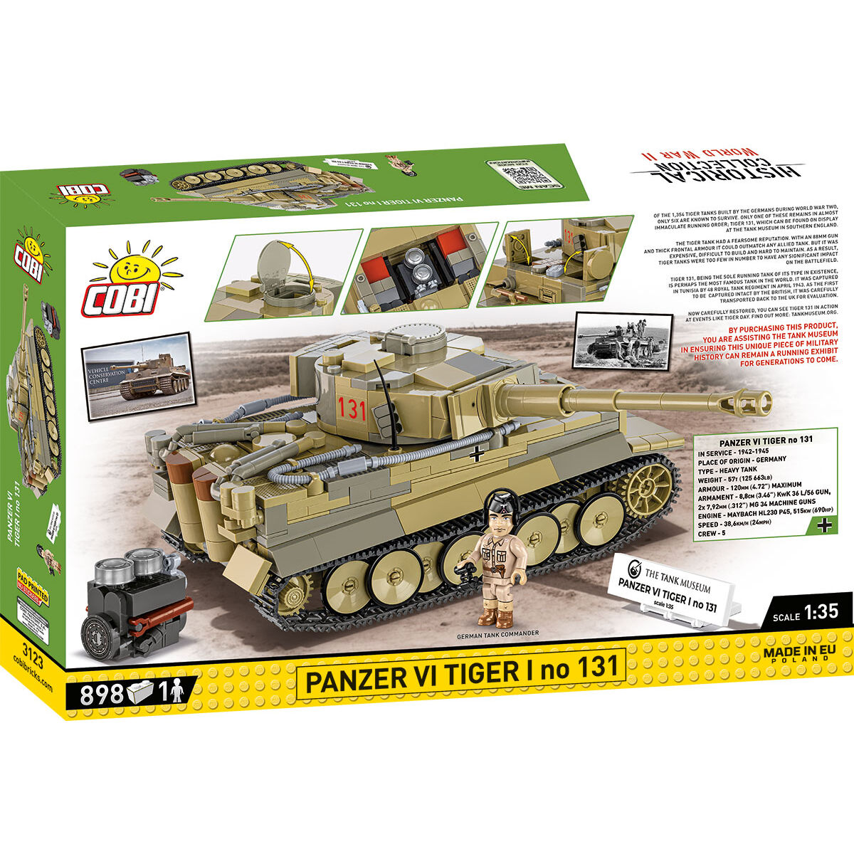 Tanque COBI PANZER VI Tiger I n.° 131: Serie n.° 3123