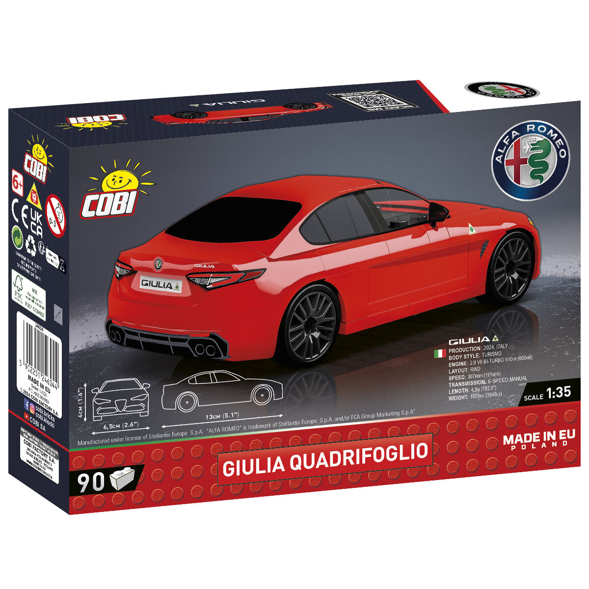 COBI Alfa Romeo Giulia Quadrifoglio Red Car: Set #24604 – COBI COBI Alfa Romeo Giulia Quadrifoglio Red Car: Set #24604 – COBI