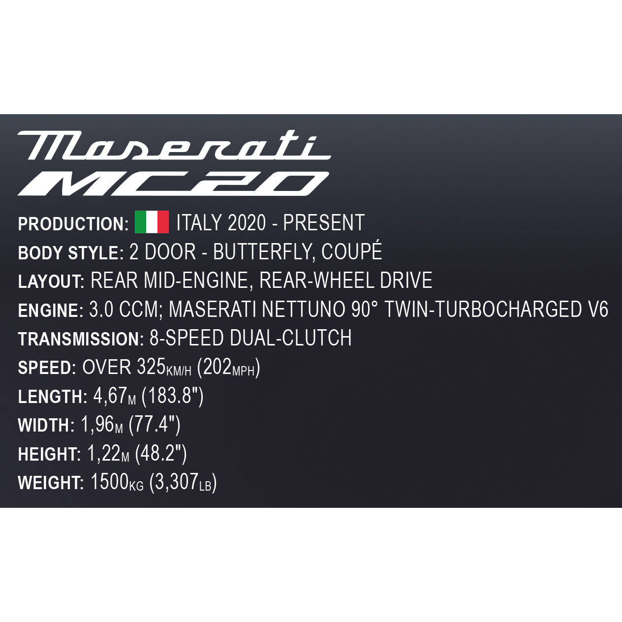 COBI Maserati MC20: Set #24335 – COBI Official Store
