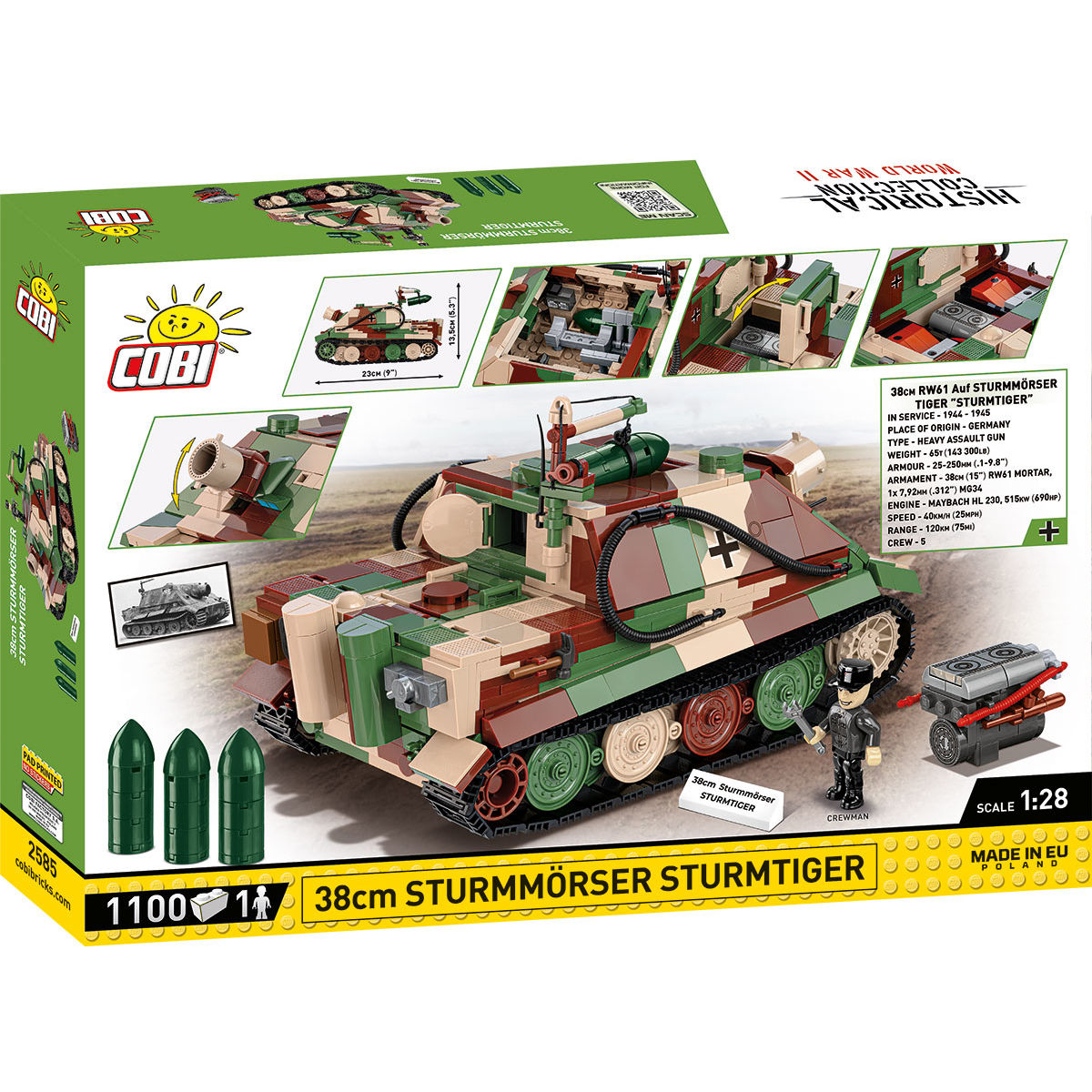 Pistola de asalto COBI Sturmmörser Sturmtiger de 38 cm: juego n.º 2585
