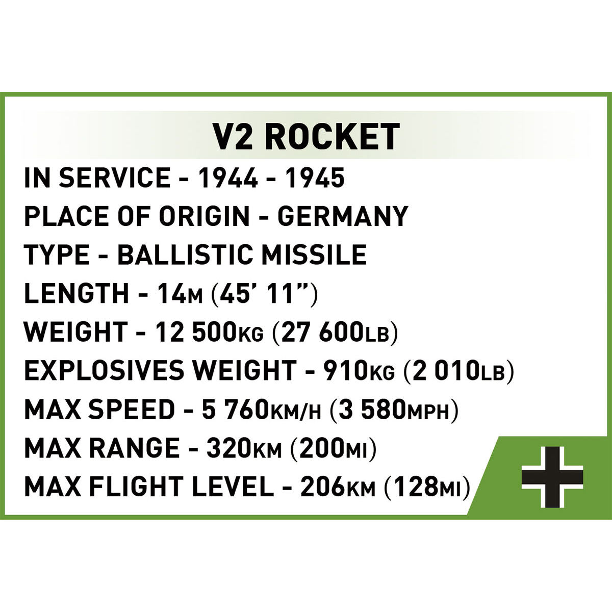 COBI V2 Rocket Vergeltungswaffe-2 : Set #3121