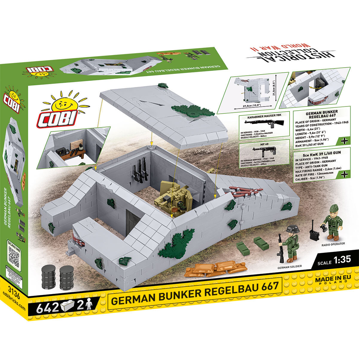 COBI Regelbau 667 German Bunker : Set #3136 – COBI Official Store