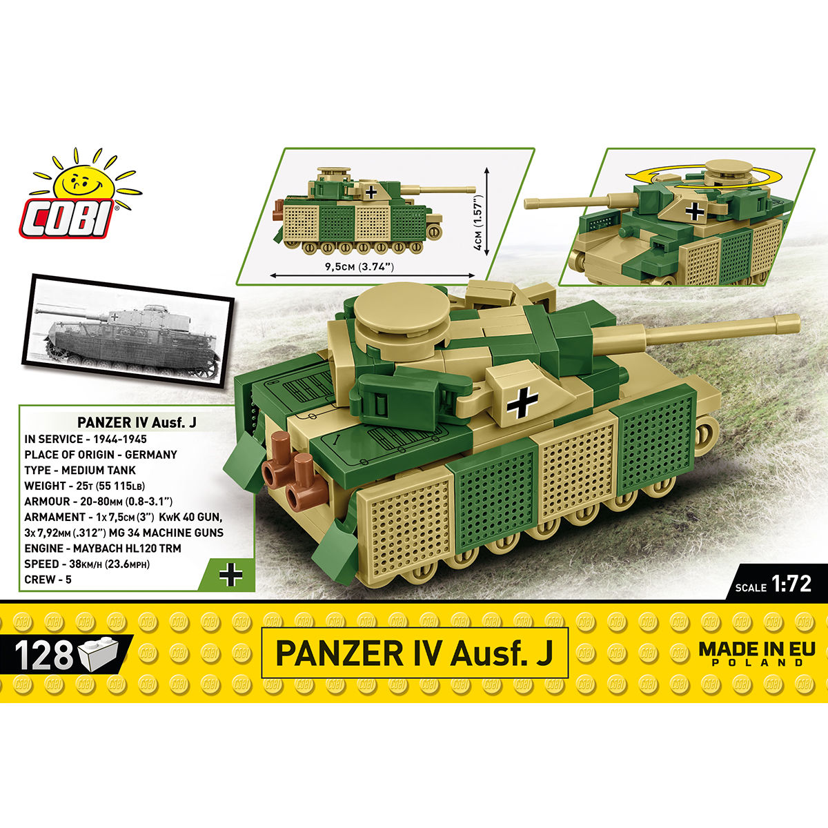 COBI Panzer IV Ausf. J Tank Escala 1:72: Conjunto #3097