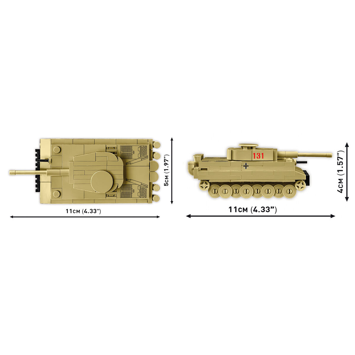 COBI Tiger I 131 Tank 1:72 Scale: Set #3095