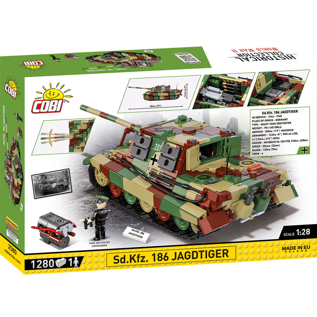 Destructor de tanques pesado COBI PanzerJäger Tiger: Set n.° 2580