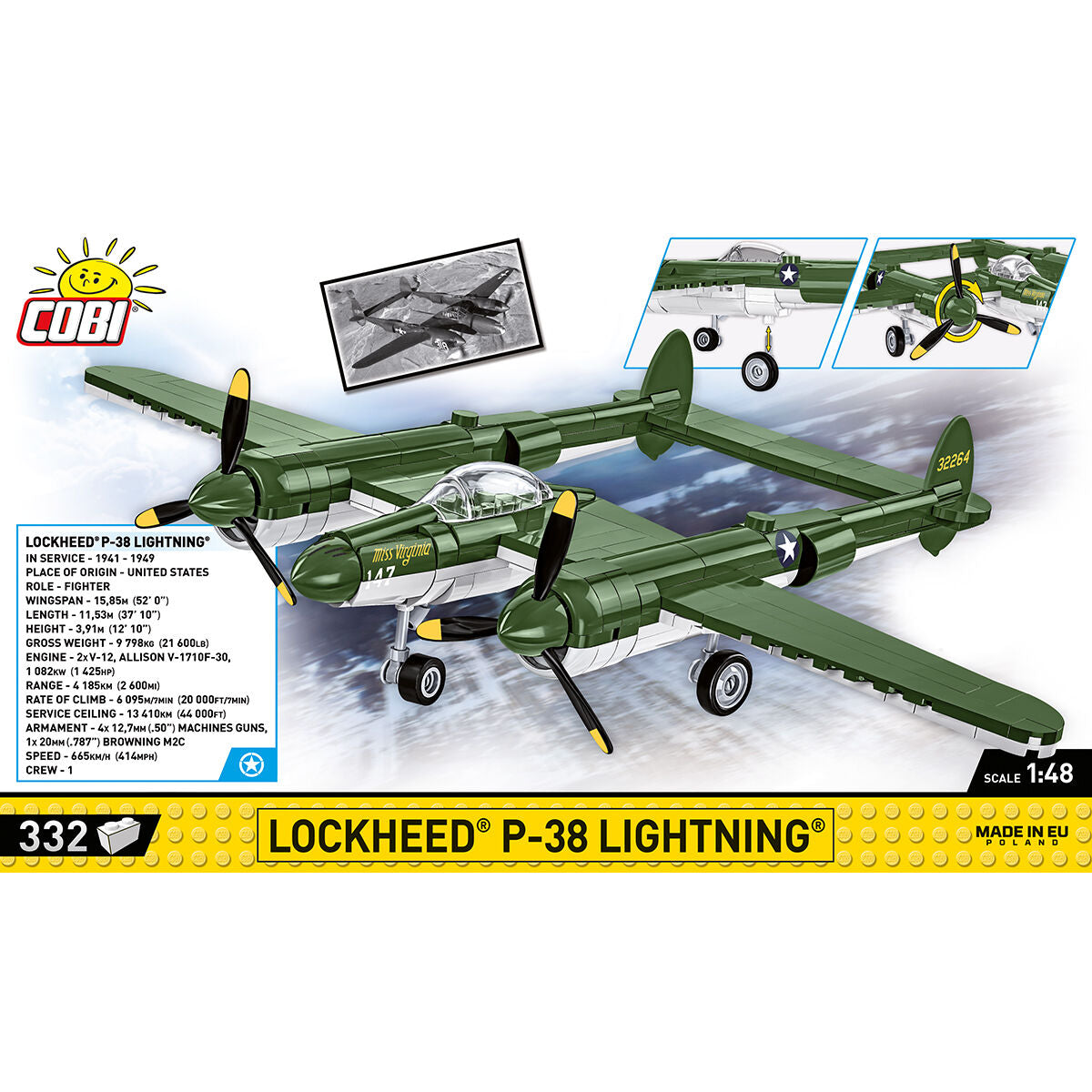 COBI Lockheed P-38 Lightning Fighter : Set #5882 – COBI Official Store