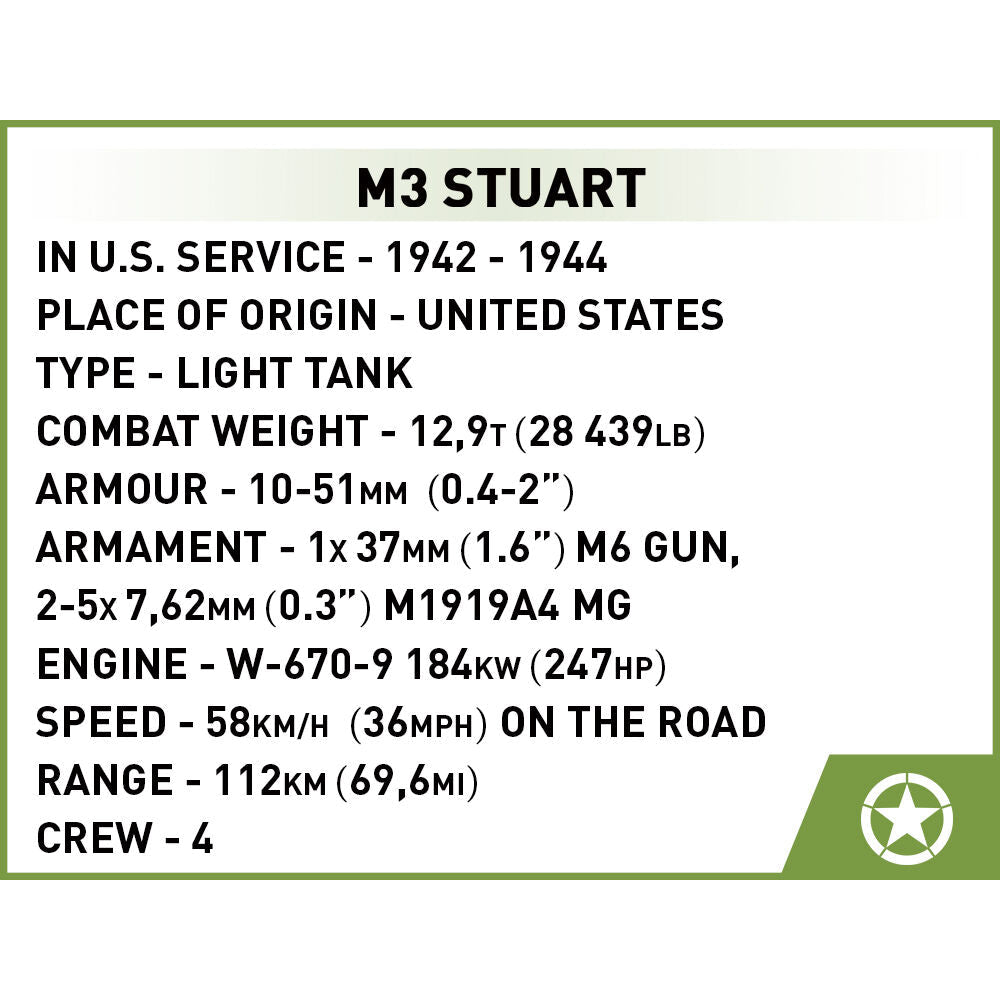 COBI Char M3 Stuart : SET #3129