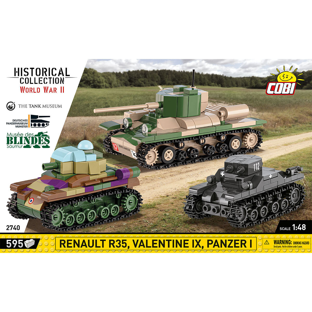 Tanques COBI Renault R35, Valentine IX y Panzer I 1:48: Set n.° 2740