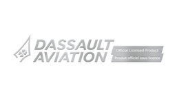 Dassault Aviation logo in silver and gray on a plain white background, with 'Official Licensed Product' text in a gray badge.
