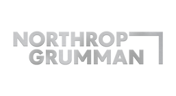 The 3D metallic silver logo for Northrop Grumman, featuring bold sans-serif text and a geometric border 