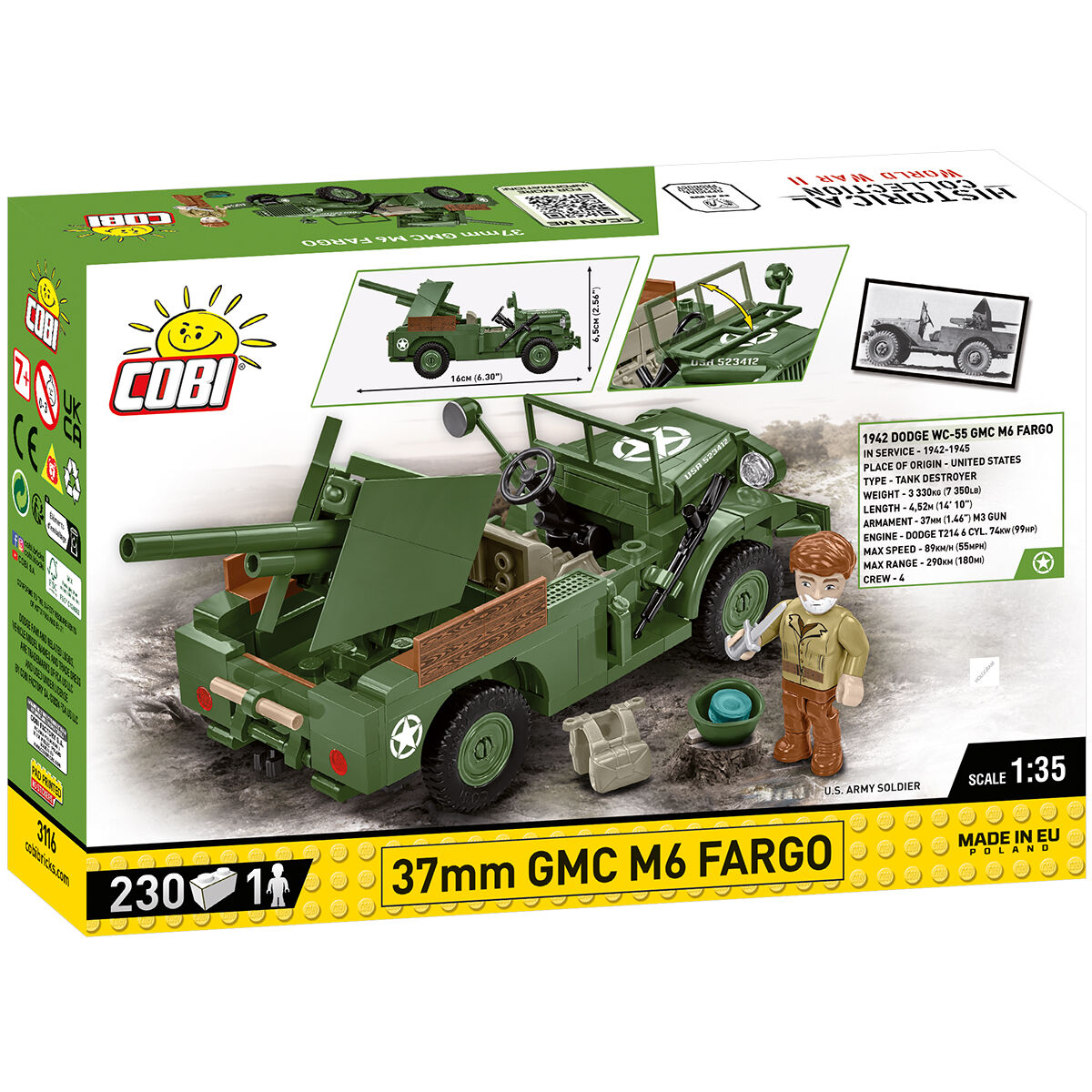COBI 37mm GMC M6 Fargo Vehicle: Set #3116