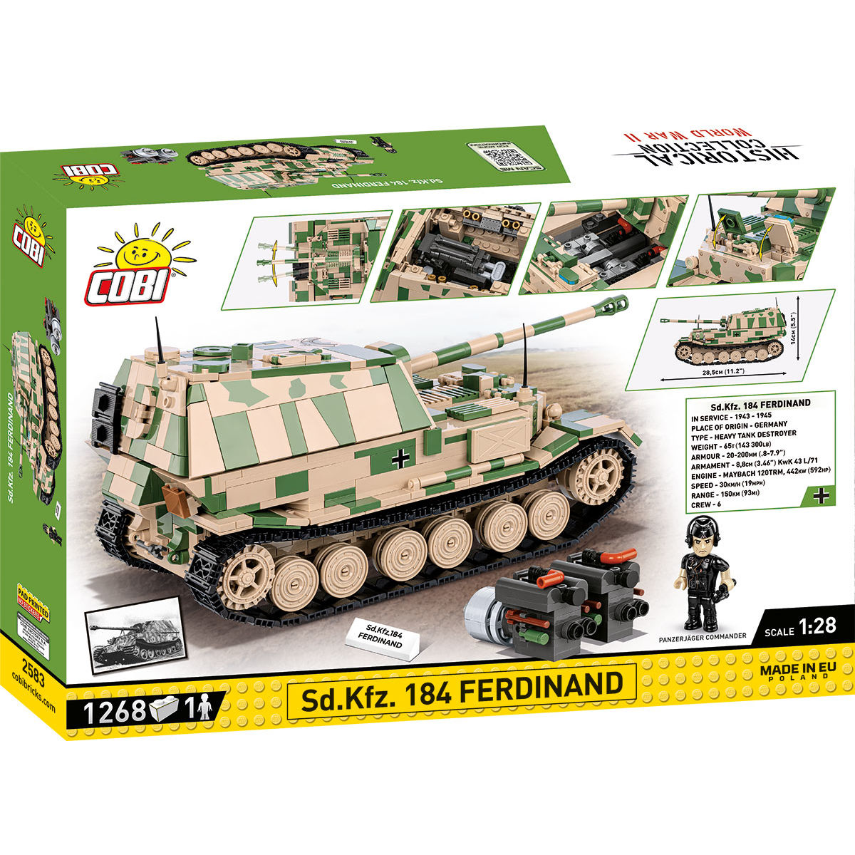 COBI SDKfz. 184 Destructor de tanques Ferdinand: Conjunto #2583