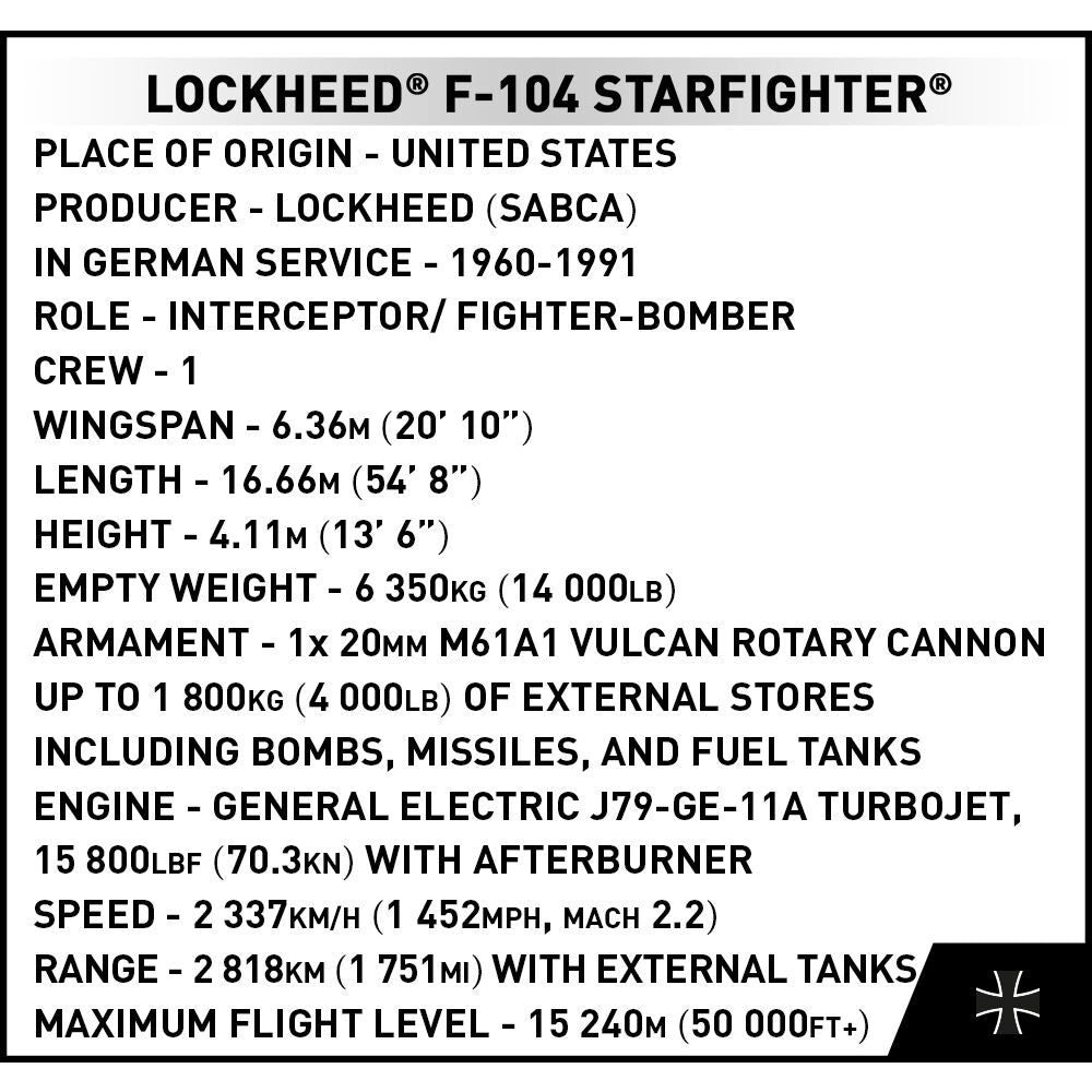 COBI LOCKHEED F-104 Starfighter Jet Fighter: Set #5907
