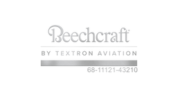 Beechcraft by Textron Aviation logo in gray on a white background, with the phone number 68-11121-43210 below.