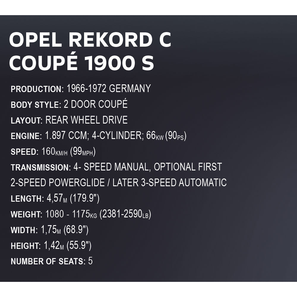 COBI Opel Rekord C Coupé: Juego #24345