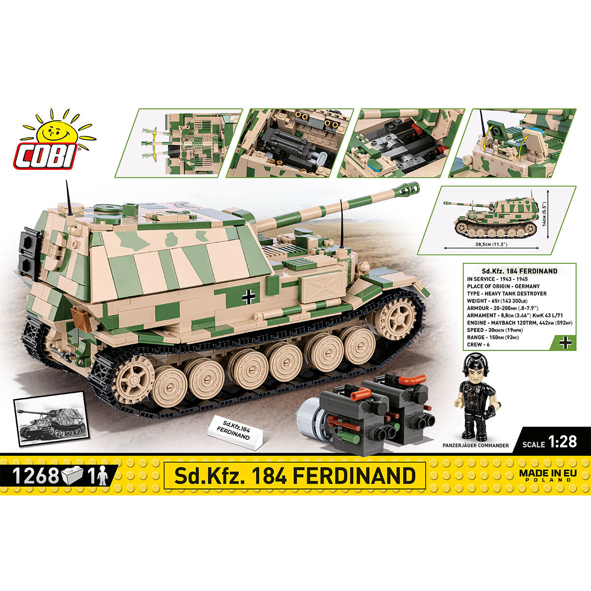 COBI SDKfz. 184 Destructor de tanques Ferdinand: Conjunto #2583