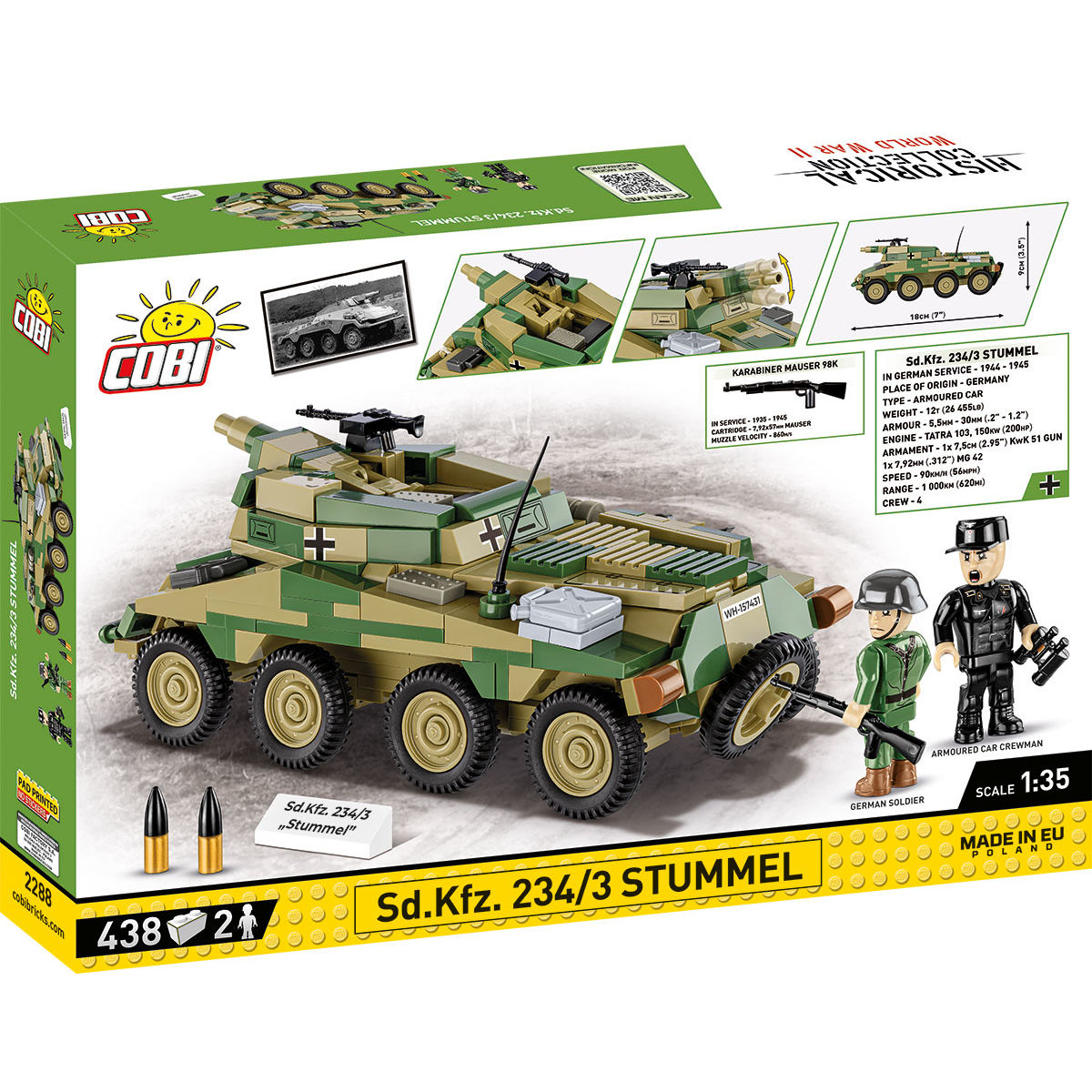COBI Sd.Kfz. Vehículo blindado Stummel 234/3: Conjunto n.º 2288