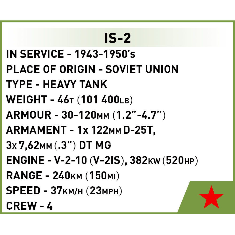 COBI IS-2 Tank 1:72 Scale: Set #3098